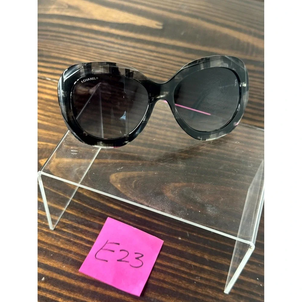 Chanel 5323 1492/S6 Women's Black Marble Sunglasses Oversized Butterfly Full Rim